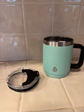 Mint Stainless Steel Travel Mug with Handle